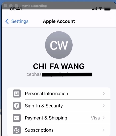 帳號頁面 Account Page